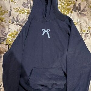 Hollister Black Hoodie with Blue Bow